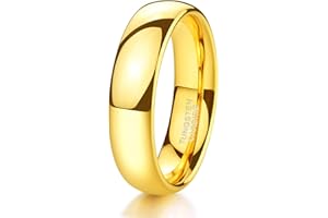 TRUMIUM 2mm 4mm 6mm 8mm Tungsten Wedding Band Ring for Men Women Gold/Rose Gold/Silver Domed High Polish Comfort Fit 4-15