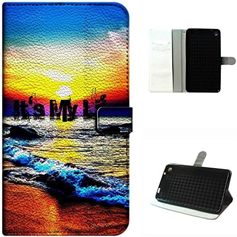 Studio 7.0 II case, SoloShow(R) BLU Studio 7.0 II S480U/S480L 7.0 inch case PU Leather Wallet Flip case, Its my life Colorful Sunrise pattern (5)