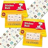 Peanuts Snoopy Stickers Party Supplies Pack ~ 220 Snoppy Stickers (2 Sticker Rolls)
