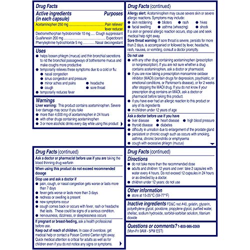 ALKA-SELTZER PLUS Severe Strength Cough Mucus and Congestion Medicine Liquid Gels for adults, 20 Count