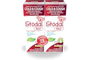 Boiron Stodal Children's Cold & Cough Syrup, 125ml (Pack of 2). Multi-Symptom Relief for Ages 1–11. Day & Night Use. Homeopat