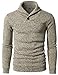 H2H Men Designer Shawl Collar Sweater Fall Casual Cotton Knit Pullover Sweater Ivory US L/Asia XL (KMOSWL036)