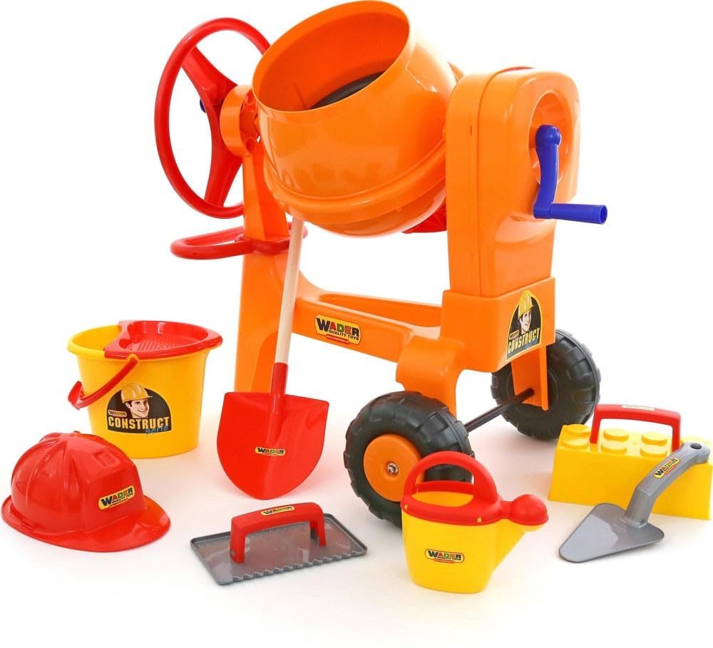 Polesie Polesie50649 Play Cement-Mixer with Bucket Set Worker Construct Toy (8-Piece)