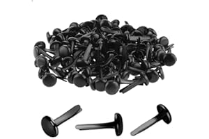BREMOROU 100PCS Brads Paper Fasteners Brass Brads Round Fasteners Mini Metal Brads for Kids Craft Art Crafting School Project Brass Fasteners Decorative Paper Decoration Scrapbooking DIY Supplies(Black)