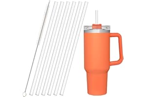 Replacement Straws for Stanley 40 30oz Adventure Quencher Travel Tumbler 6Pack, YOELIKE Reusable Clear Straws with Cleaning Brush, Compatible with Stanley Cup Mug Accessories