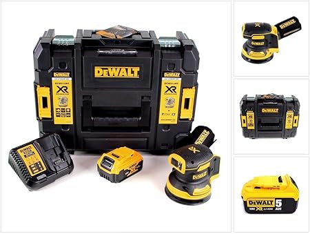 Dewalt Dcw 210 P1 Ponceuse Excentrique Sans Fil 18 V 12 000 Tr Min 125 Mm 1 Batterie 5 Ah 1 Chargeur Rapide Tstak Amazon Fr Bricolage
