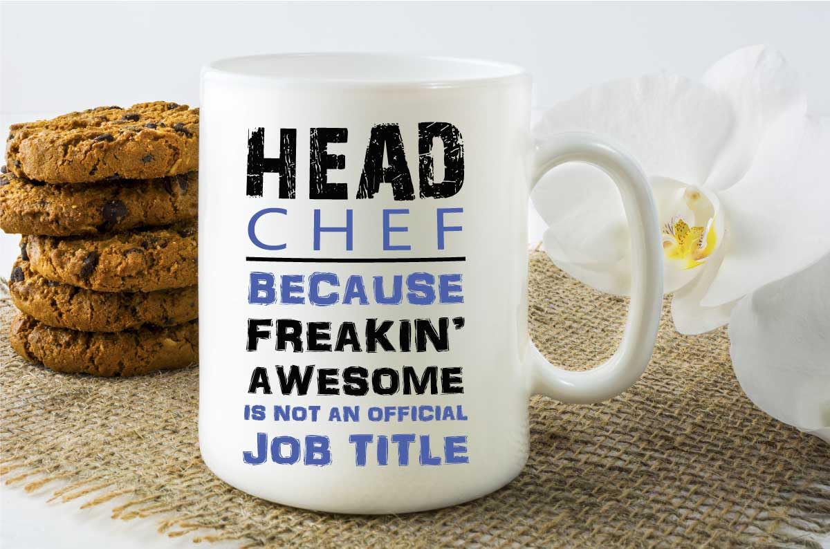 60 Second Makeover Limited Head Chef Blue Novelty Funny Mug Chef Gifts Awesome Isn't an Official Job Title Present Gifts for Cooks Catering Dishwasher Safe Ceramic Coffee Cup