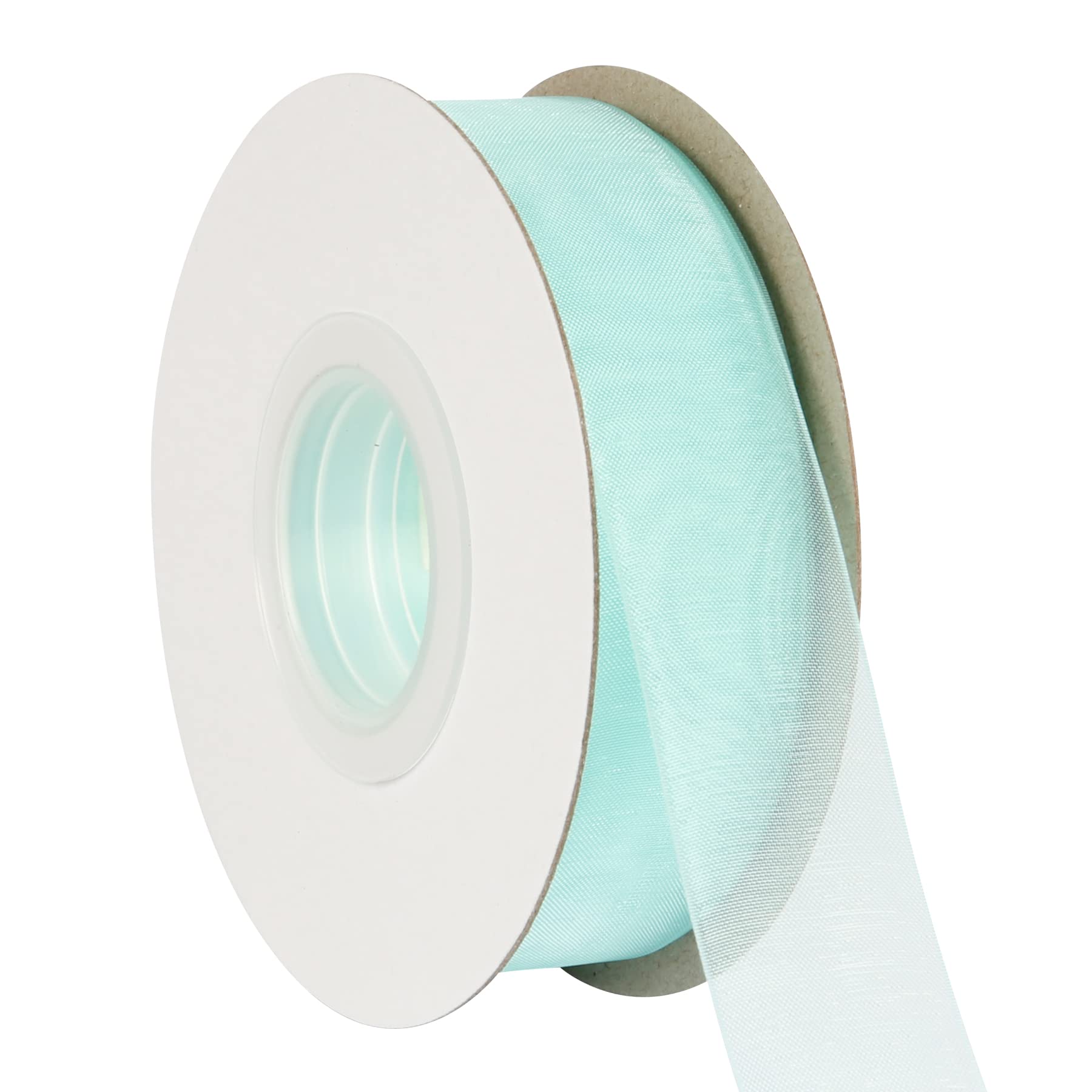 AVANAVA 25mm Wide Sheer Organza Ribbon Multi-Colors for Gift Wrapping Bouquet Wedding Decoration Floral Arrangement - 45 Meters (Aqua)