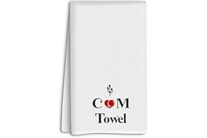 Holiday Creative Towel Gift, Valentine's Day Funny Wash Towel, White Absorbent Decorative Waffle Weave Bath Towels Kitchen Di