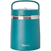 Tovolo Insulated Food Container 2 Quart Food Traveler Thermos for Hot Food and Cold Food Stainless Steel Double Wall Vacuum Insulated Spill Proof Airtight Lid Dishwasher Safe BPA Free Marine Blue