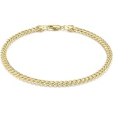 Simlayton 14K Gold Ankle Bracelets for Women 14K Gold Anklets for Women Anklet Bracelets for Womens Refined and Modern Look Womens Cuban Link Anklet 9/10/11 inches