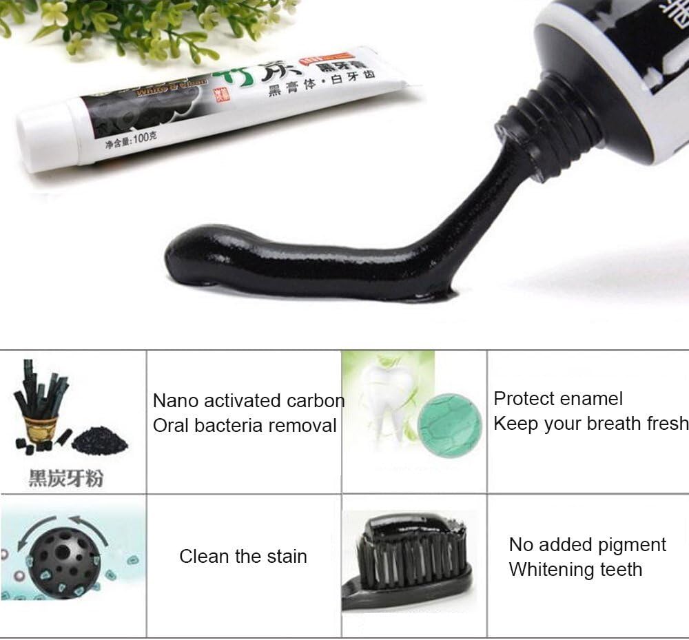 Bamboo Charcoal Toothpaste Whitening Formula Dental Expert Fresh Breath Whitener Natural Effect 100g, 100 g (Pack of 1) - Image 4