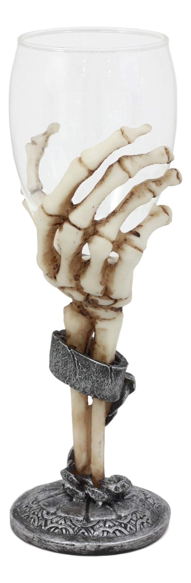Photo 1 of Ebros Grasp Of the Dead Eternal Slave Skeleton Hand Small Wine Goblet Glass Drink Chalice For All Beverage Halloween Party Hosting Of Morbid Collection Underworld Skulls Skeletons And Horror Bones