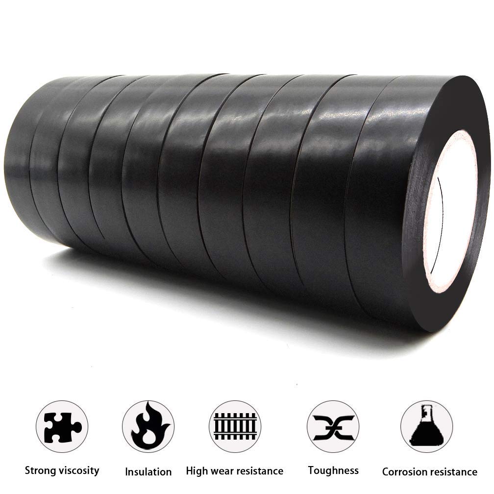 ALBOYI 10 Rolls Black Electrical Tape - Image 4