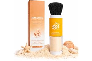 Mineral Powder Sunscreen for Face & Hair - SPF 50 Scalp Sunscreen with Brush On - Oil Control Setting Powder, 1PCS