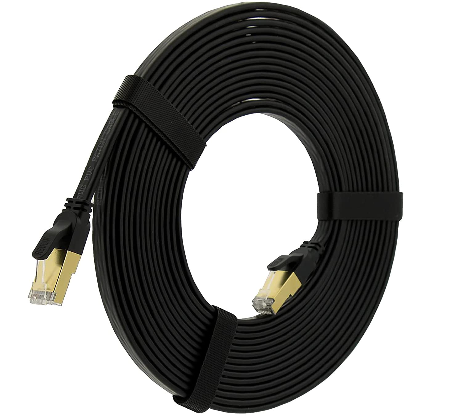 Reulin Ultra-Flexible CAT8 Flat Ethernet Cable 10M Long, High-Speed CAT 8 Internet Cable 10 M, LAN Network Cable 40Gbps 2000MHz Speed [ 10.0 Metres ]