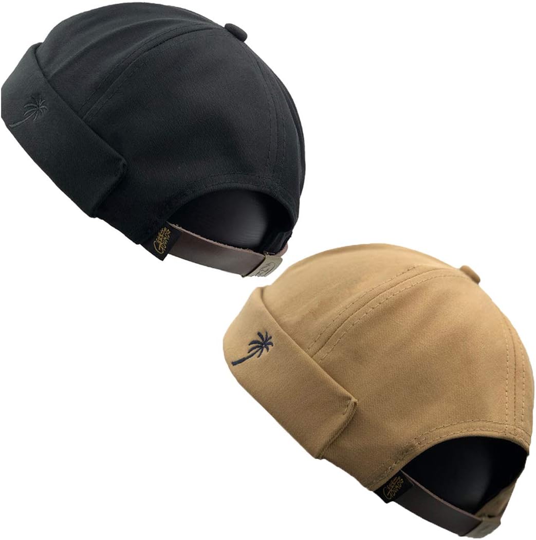 Unisex Beanie Corduroy Docker Brimless Hat Rolled Cuff Harbour Hat
