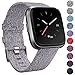 QIBOX Bands Compatible with Versa, Woven Fabric Wrist Strap Watch Special Edition Replacement Bands Classic Square Stainless Steel Buckle Compatible with Versa Smart Watch