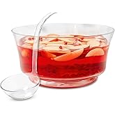 JAYE & BLAKE Premium Acrylic Punch Bowl with Ladle | 12”W x 6”H Clear Design Glass Like Quality & Durable Acrylic Bowls | 1.5 Gallon (6 quarts) Punch Bowl For Parties, Holidays, Schools, Halloween
