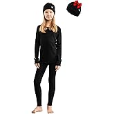 Merino Wool Base Layer Kids Set - Midweight Unisex Merino Wool Thermal Underwear For Kids Top, Bottom, Cuff Beanie