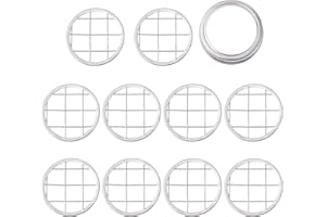 Beavorty 11-pcs Mason Jar Mesh Flower Caps with 304 Stainless Steel Insert Lid Set for Canning and Storage