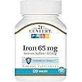 21st Century Iron 65 mg with Ferrous Sulfate 325 mg - 100 Tablets, Pack of 3