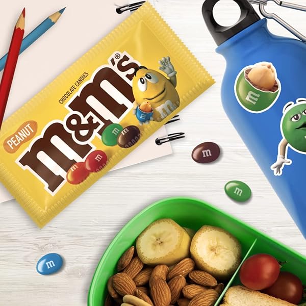 M&M’S PEANUT MILK CHOCOLATE CANDY, FULL SIZE, 1.74 OZ POUCH