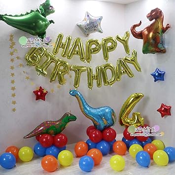 Decoracion De Cumpleanos Tema De Dinosaurio Bolsa De Globos Nino