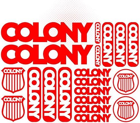 Colony Bmxビニールデカールシートバイクフレームサイクリング自転車mtbロードカースタイル装飾車ボディステッカー1セット レッド Colony
