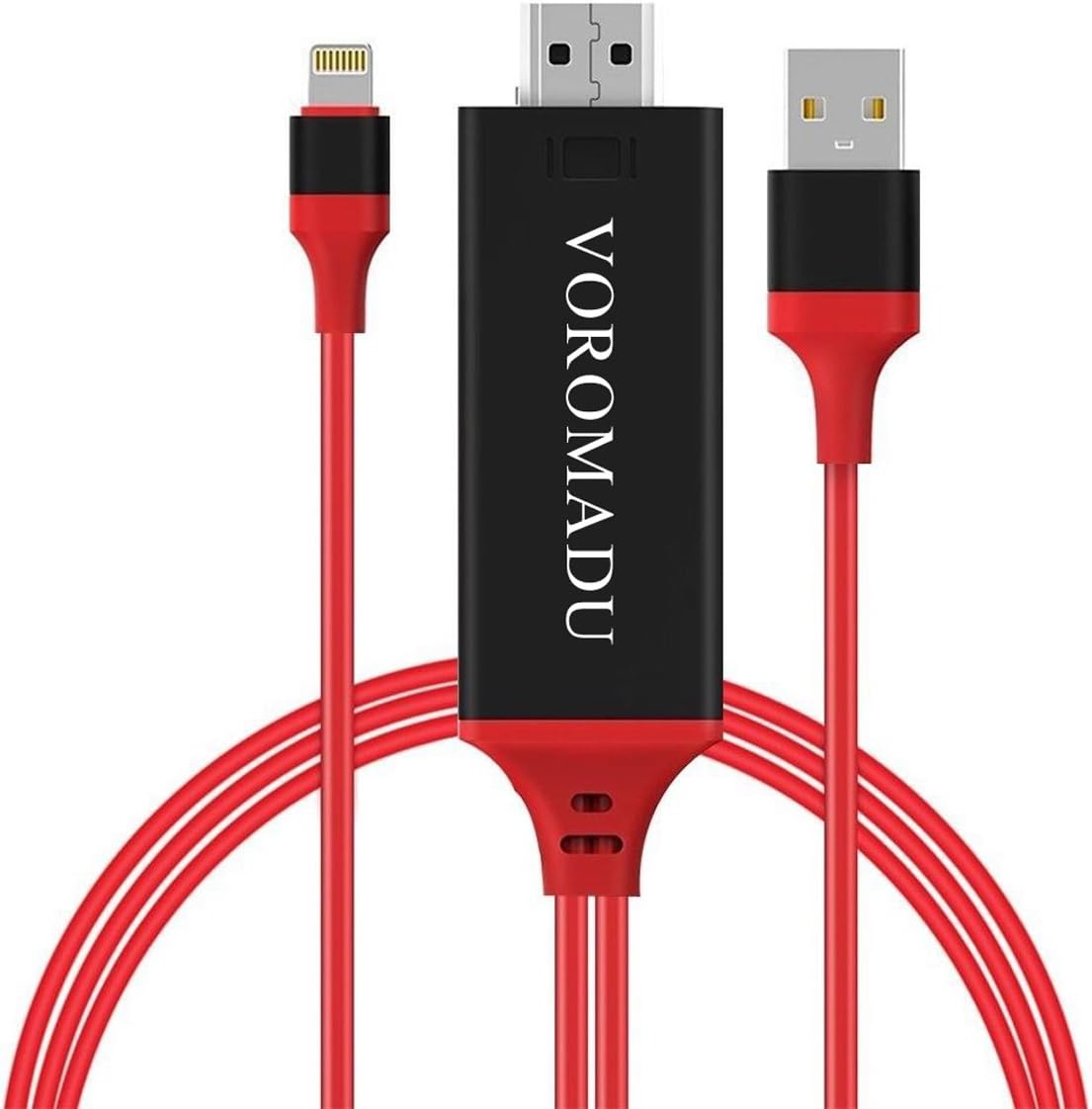 Lightning to HDMI,Apple to HDMI Adapter,[2018 UPGRADED],KXFTOP,Lightning Digital AV To HDMI Adapter 1080PAV Adapter HDTVCable6.5Ft For iPhoneX/8/7/6/5 Plug and Play,(Material: ABS)