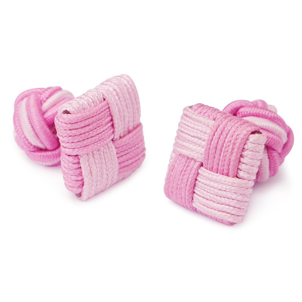 HONEY BEAR Mens Silk Knot Cufflinks,Square for Business Wedding Gift