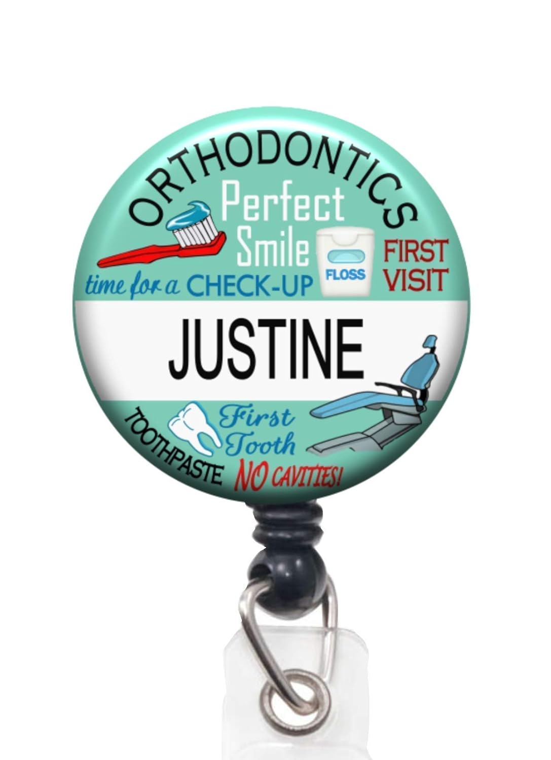 Dental Assistant Badge Reel Retractable Lanyard Id Holder