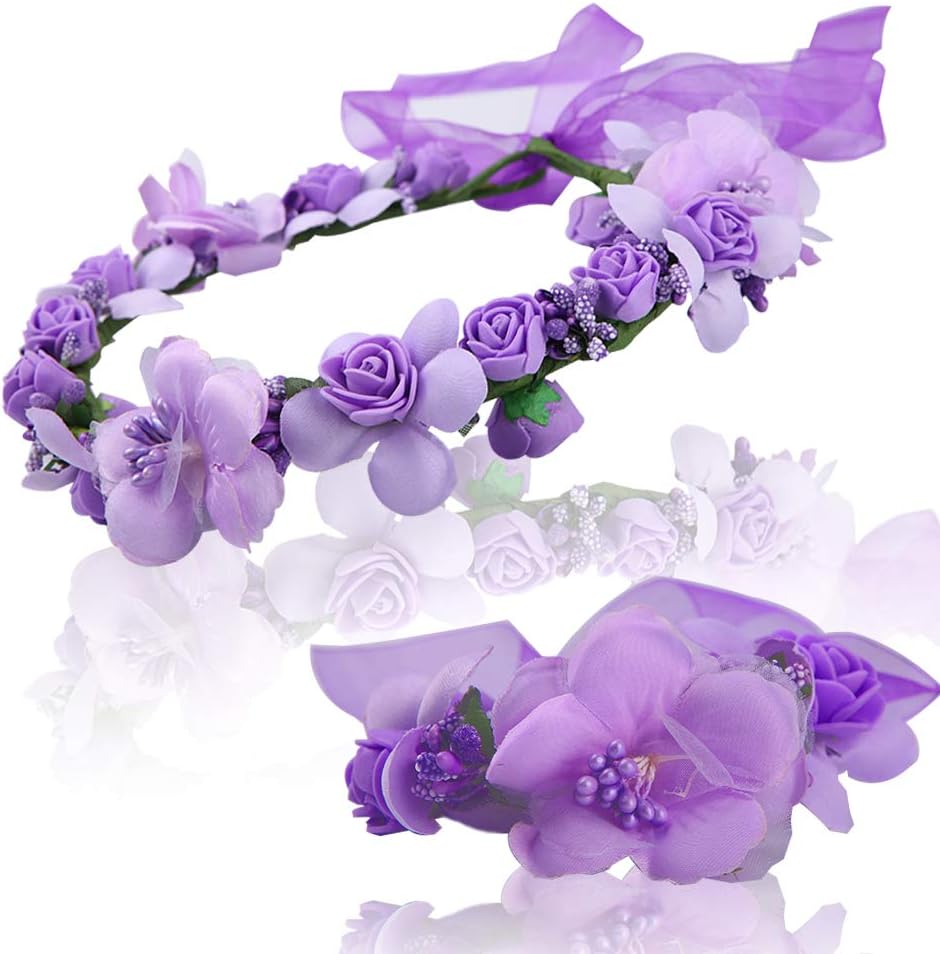 Fascia Per Capelli FRCOLOR Con Fiori – Per Feste, Matrimoni E Halloween, Materiale Misto, Colori Assortiti