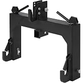 3-Point Quick Hitch for Tractors with 3000 LBS Lifting Capacity, Compatible with Category 1 Tractors, Attachment Between Lower Arms, Includes 2 Receivers, Black.