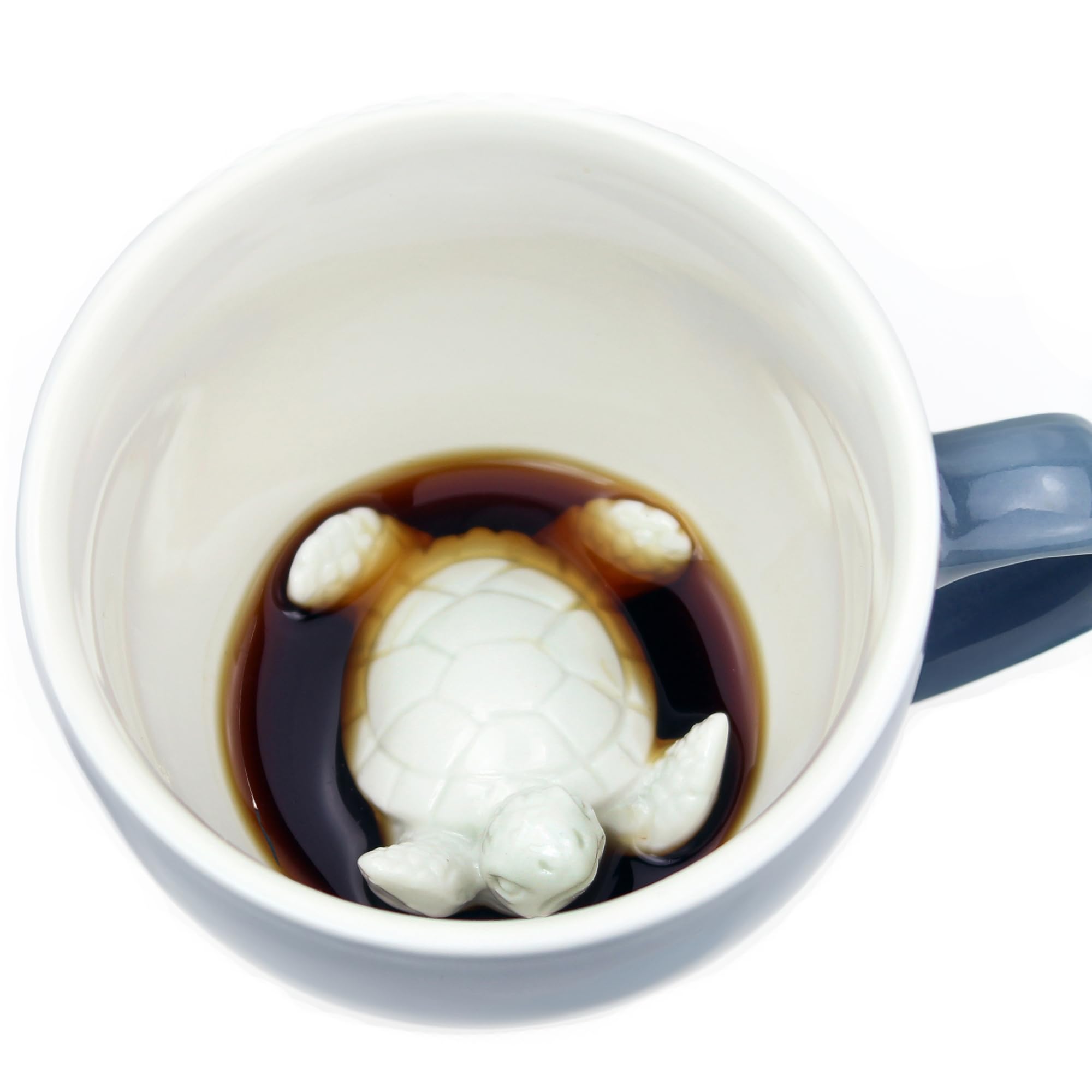 Creature Cups Turtle Ceramic Mug (11oz, Wedgewood Blue) | Animal Hidden Inside | Holiday and Birthday Gift for Coffee and Tea Lovers