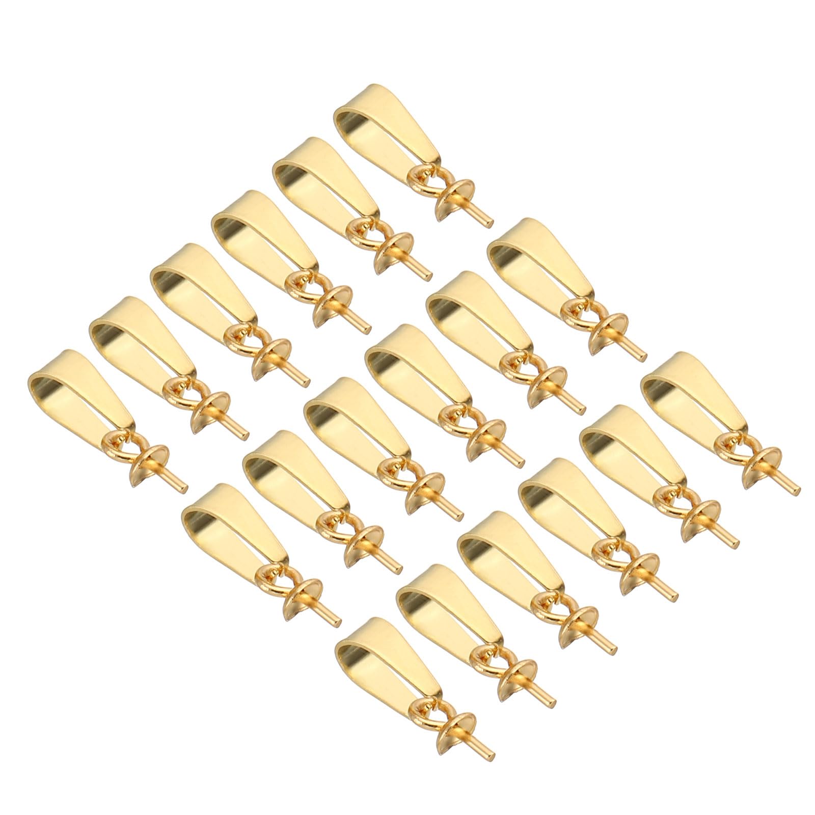 PATIKIL 14x3mm Eye Pin Peg Bail, 30Pcs Stainless Steel Cup Peg Bail Pin Pearl Pendant Connector for Jewelry Making Earring Necklace Bracelet DIY Crafts, Gold