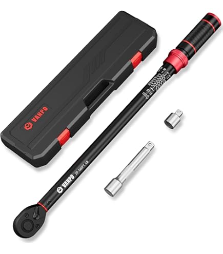 VANPO 3/8-inch Drive Click Torque Wrench, 5-45 Ft-Lb/6.8
