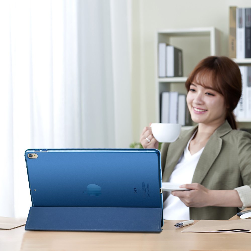 CAM-ULATA for iPad Pro 10.5 Case 2017 Leather with Folio Stand, Shock proof Slim Business Auto Sleep Wake Smart iPad Pro 10.5 inch Cover Navy