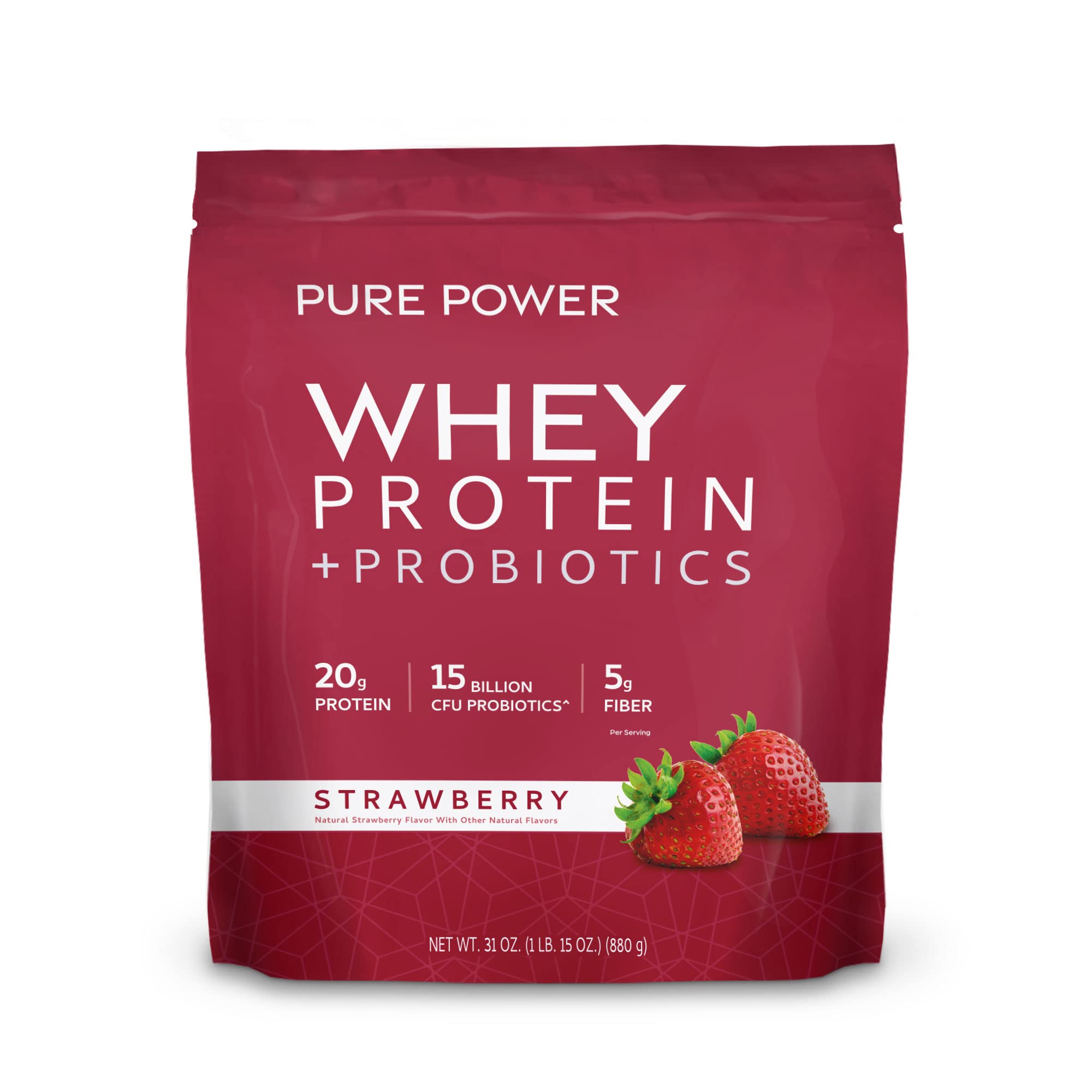 Pure Power Whey Protein + Probiotics (Strawberry)