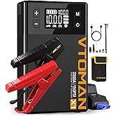 VTOMAN X1 Jump Starter with Air Compressor, Car Battery Jumper Starter (Up to 8.5L Gas/6L Diesel Engine) with 150PSI Auto Tire Inflator, 12V Portable Booster Pack, Lithium Jump Box Charger-Black