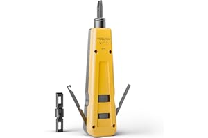 VCELINK Punch Down Tool with 110/66 Blades & Network Cable Stripper, Multifunction Hook Tool for Cat6/Cat5 Keystone Jacks and