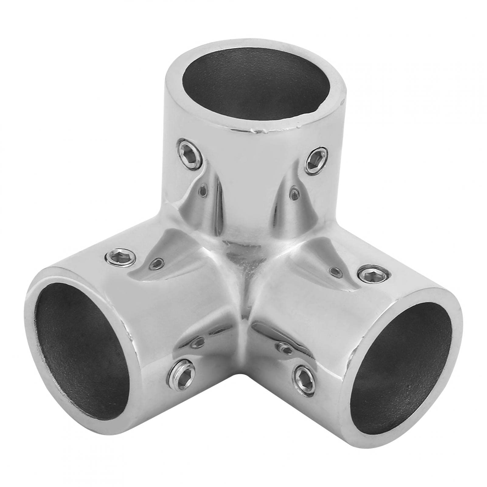 VOBOR 25mm 3-Way Tube Connector, Pipe Fittings 3-Way Stainless Steel Corner Pipe Fitting Tube Connector Side Outlet Elbow 1 Inch for Civil Construction