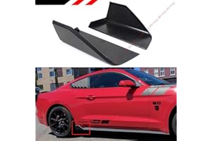 CUZTOM TUNING M Style Add-on Rocker Panel Side Skirt Body Winglet Splitters Compatible with Fits for 2015-2023 Ford Mustang GT Ecoboost S550 Black