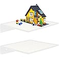 Taladad 2 Pack Display Shelves for Building Bricks,Display Case Compatible with All Toy Block Brands -Acrylic Floating Shelf Display with Brick Building Baseplate, Figure Display Cabinet Wall Mount