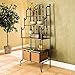 SEI Furniture Bakers Rack, Black Frame W/Walnut Shelves
