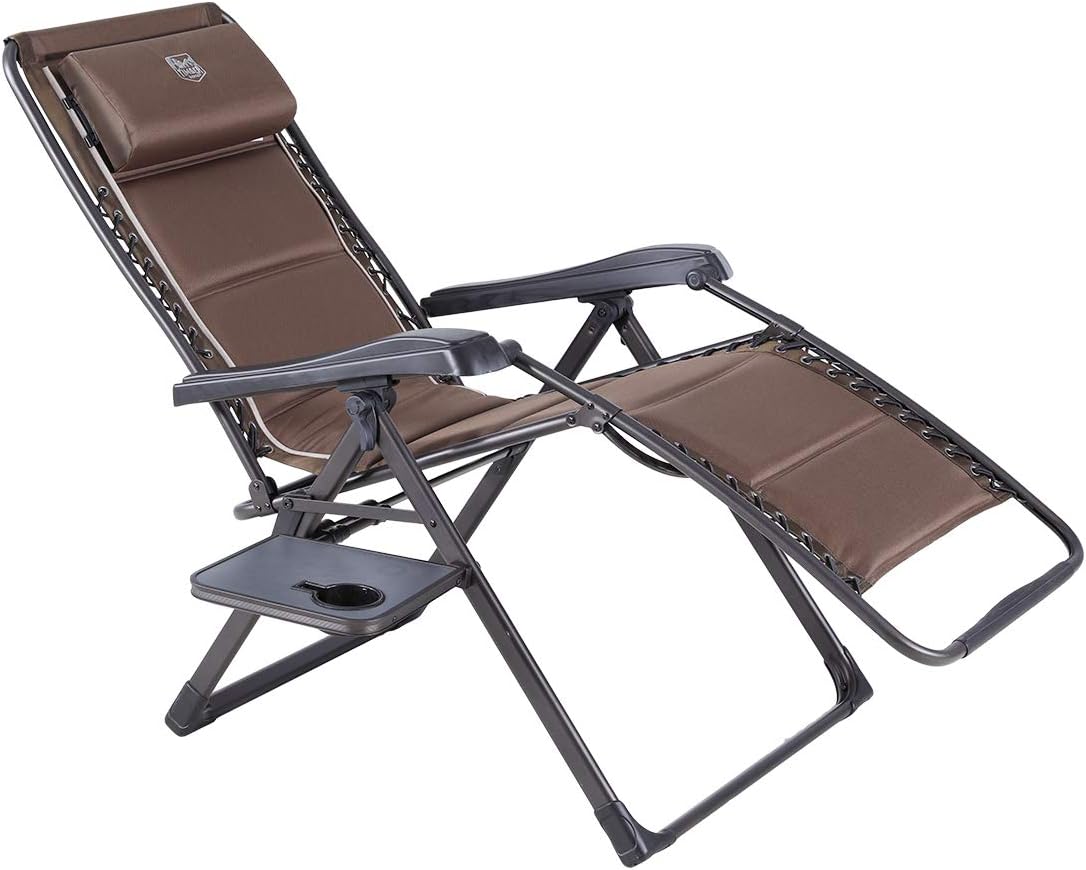 Timber Ridge Banyon Zero Gravity 350 lbs Weight Capacity Reclining Folding Patio Outdoor Lounge Chair, 22.0”W x 21.3”D x 44.1”H (LR-LGR063): Sports & Outdoors