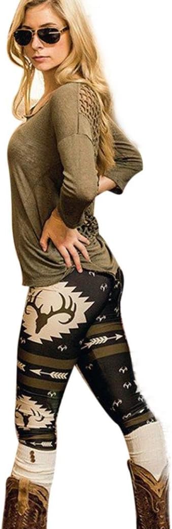 GBSELL Women Bull Arrows Printed Stretchy Pants Leggings Sport Casual