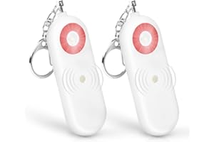 MtMinn Personal Safety Alarm for Women - 2 Pack 130dB Self Defense Keychains Siren Whistle & LED Strobe Light - Emergency Security Safe Protection Devices for Kids Elderly