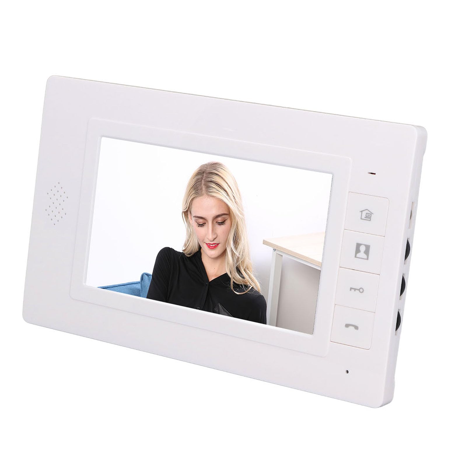 Smart Video Intercom System, 7 Inch Screen with Night, Stable Wired Connection, 120 Degree Wide Angle, Adjustable Brightness, Volume for Home, Office, Hotel, Public (Silver)