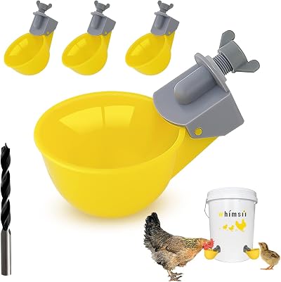 Whimsii 4pk Automatic Chicken Water Cups Anti-Leak Float Valve Poultry Drinker